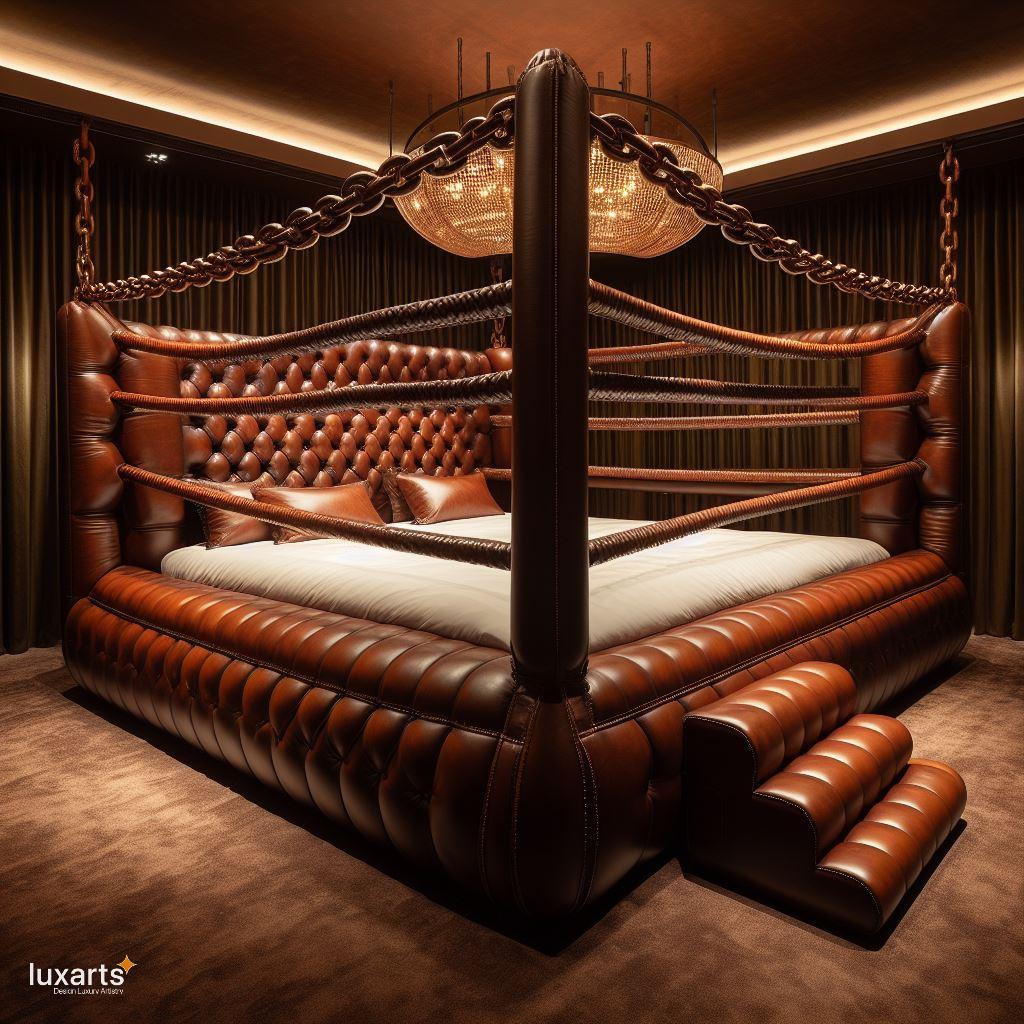 Knock Out Comfort: Boxing Ring-Inspired Bed for Athletes and Enthusiasts luxarts boxing ring inspired bed 2