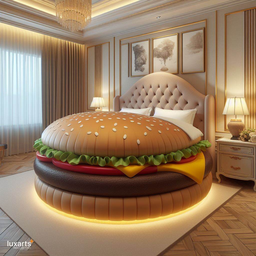 Hamburger Shaped Bed: Sleeping in Style and Whimsy luxarts burger bed 2