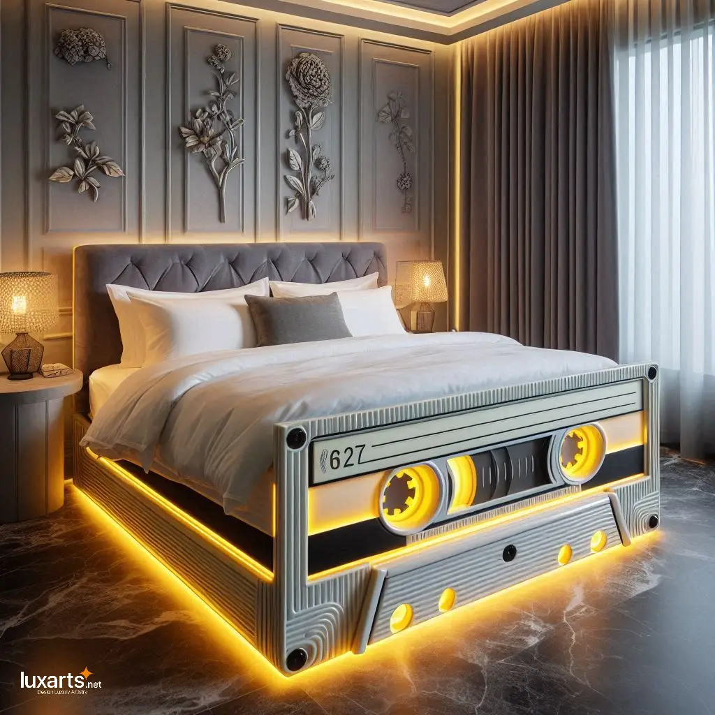 Retro Rewind: Cassette Tape Shaped Bed for Nostalgic Sleepers luxarts cassette tape bed 10