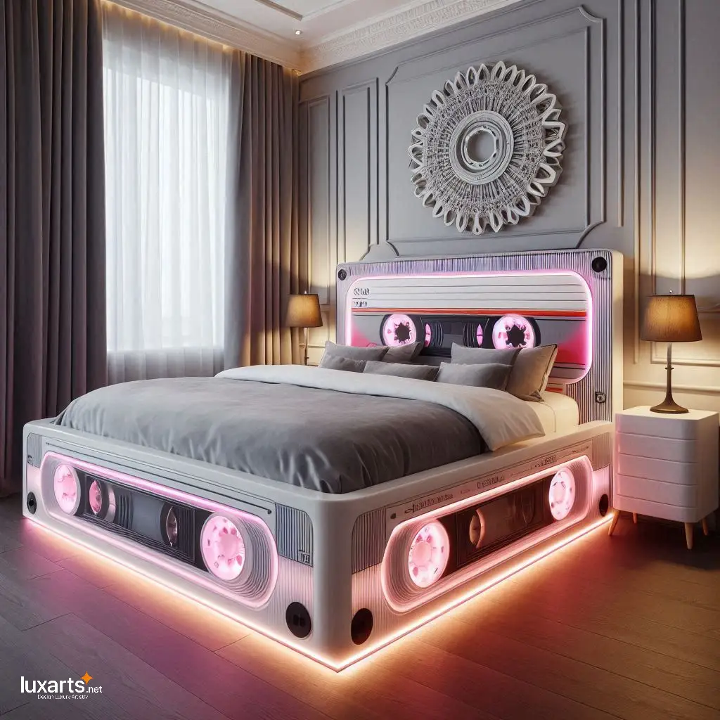 Retro Rewind: Cassette Tape Shaped Bed for Nostalgic Sleepers luxarts cassette tape bed 11