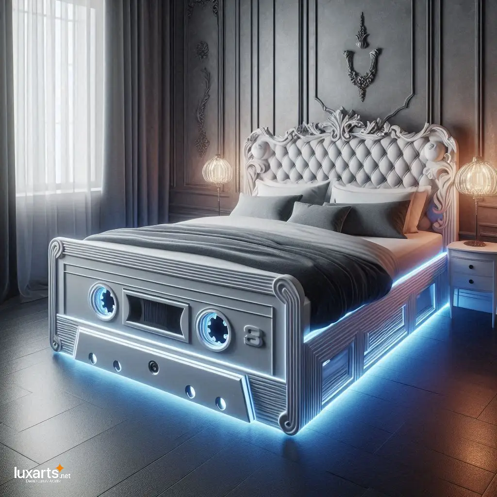 Retro Rewind: Cassette Tape Shaped Bed for Nostalgic Sleepers luxarts cassette tape bed 2