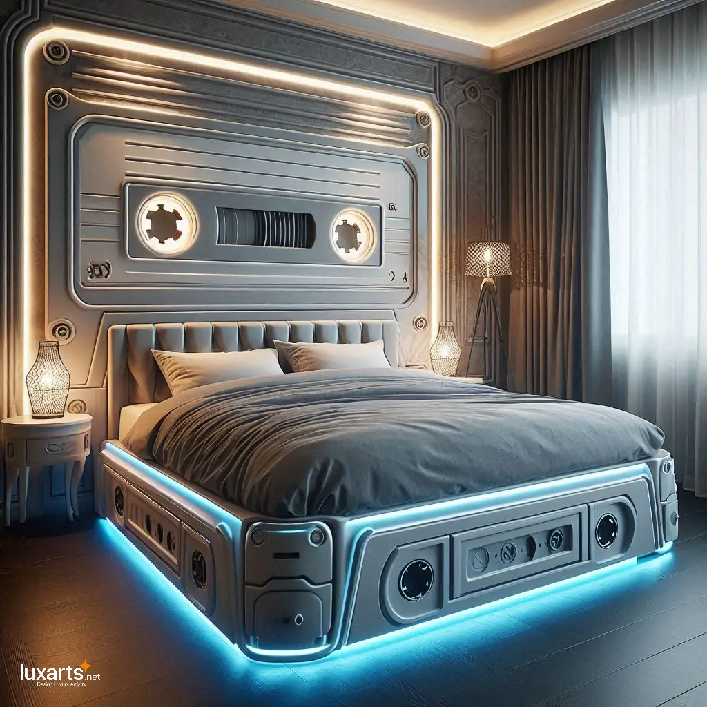 Retro Rewind: Cassette Tape Shaped Bed for Nostalgic Sleepers luxarts cassette tape bed 3