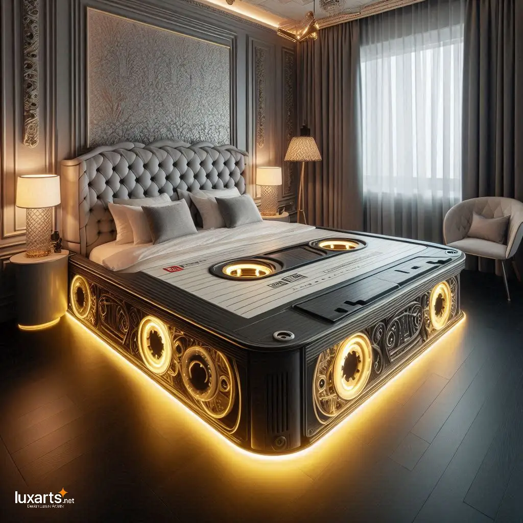 Retro Rewind: Cassette Tape Shaped Bed for Nostalgic Sleepers luxarts cassette tape bed 4