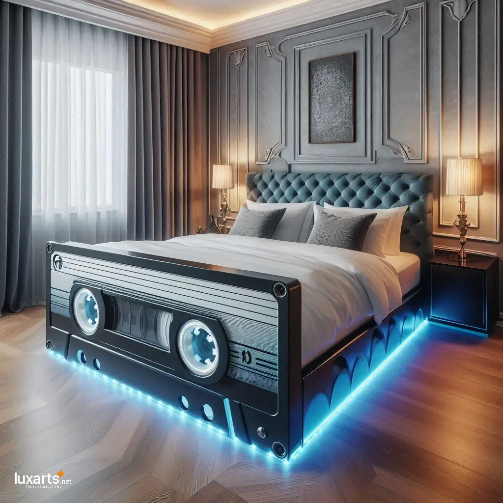Retro Rewind: Cassette Tape Shaped Bed for Nostalgic Sleepers luxarts cassette tape bed 6