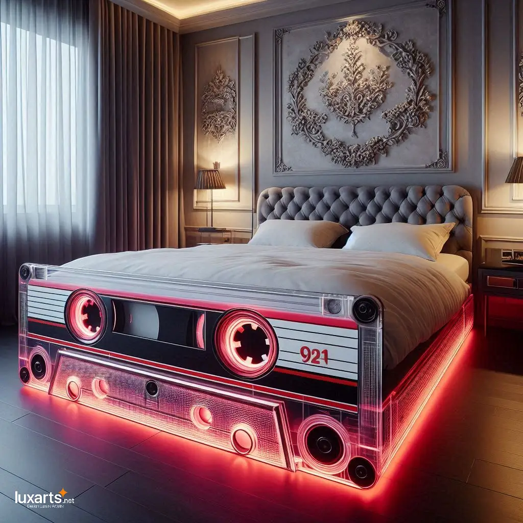 Retro Rewind: Cassette Tape Shaped Bed for Nostalgic Sleepers luxarts cassette tape bed 7