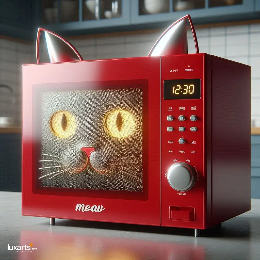 Purr-fectly Efficient: Cat Microwaves for Whimsical Kitchen Charm luxarts cat microwaves 4