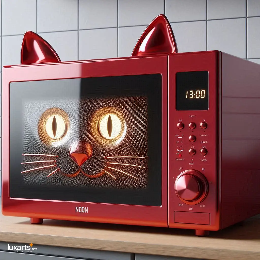 Purr-fectly Efficient: Cat Microwaves for Whimsical Kitchen Charm luxarts cat microwaves 7