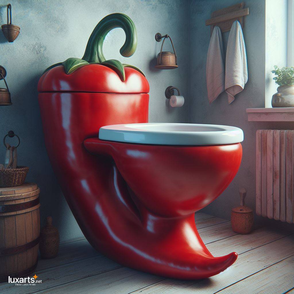 Spice Up Your Bathroom: Chili Pepper-Shaped Toilet for a Fiery Statement luxarts chili pepper toilet 4