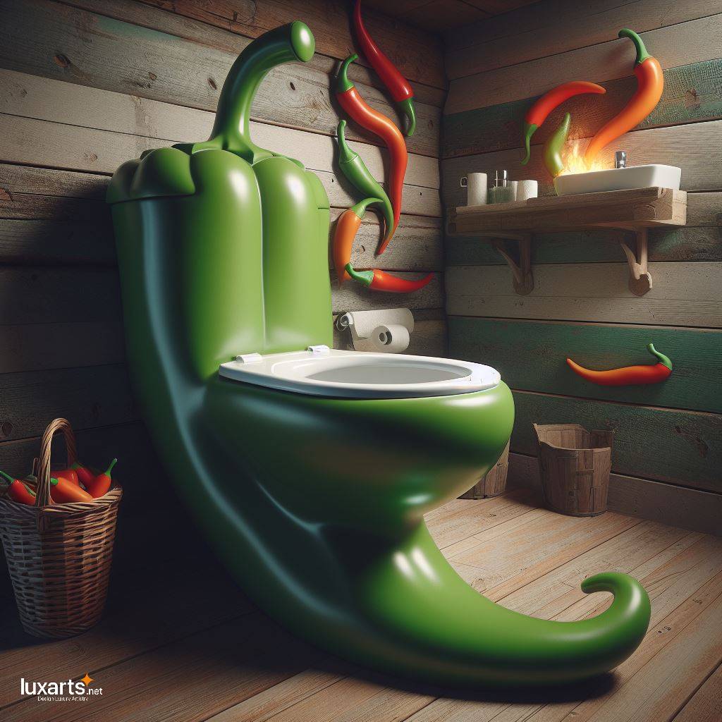 Spice Up Your Bathroom: Chili Pepper-Shaped Toilet for a Fiery Statement luxarts chili pepper toilet 6