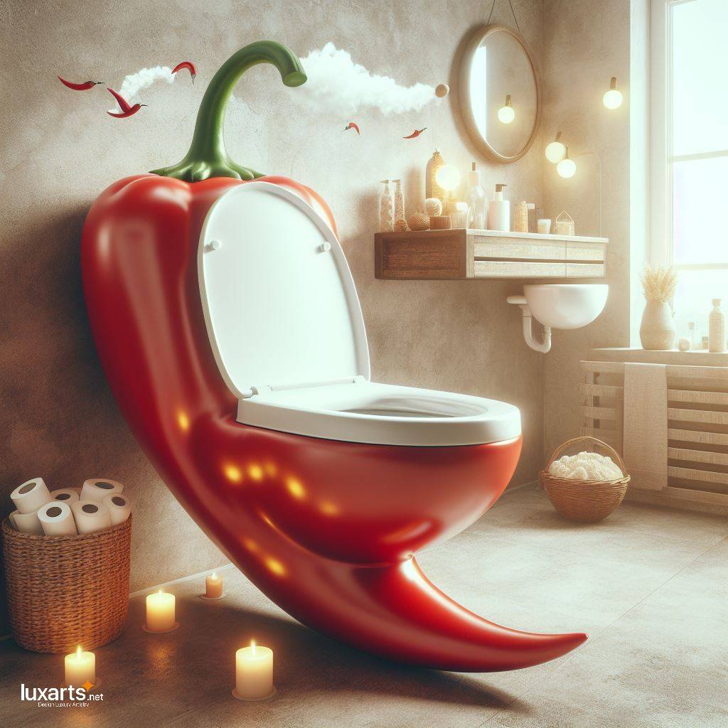 Spice Up Your Bathroom: Chili Pepper-Shaped Toilet for a Fiery Statement luxarts chili pepper toilet 8