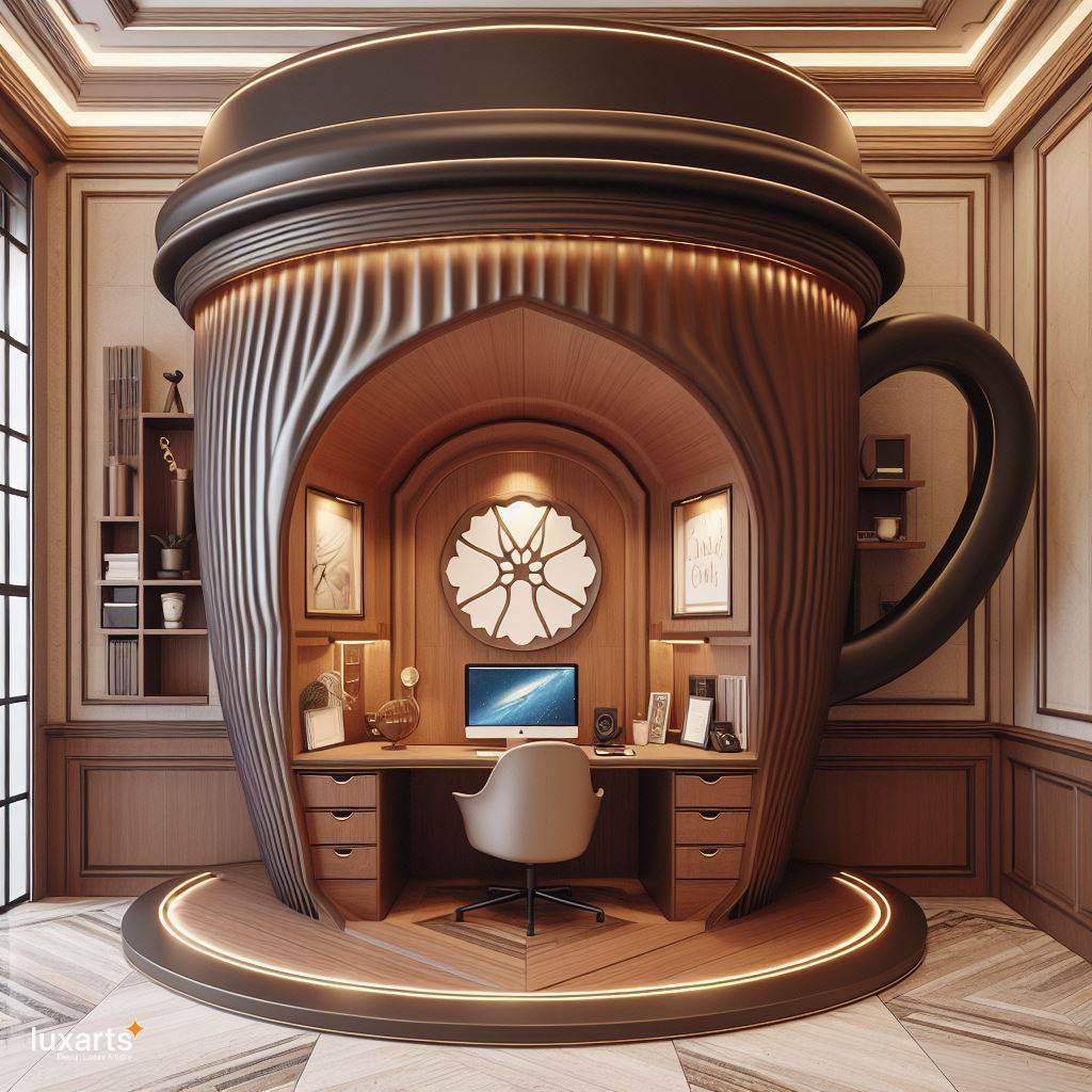 Brewing Creativity: Coffee Cup Shaped Desks for Inspired Workspaces luxarts coffee cup desks 1