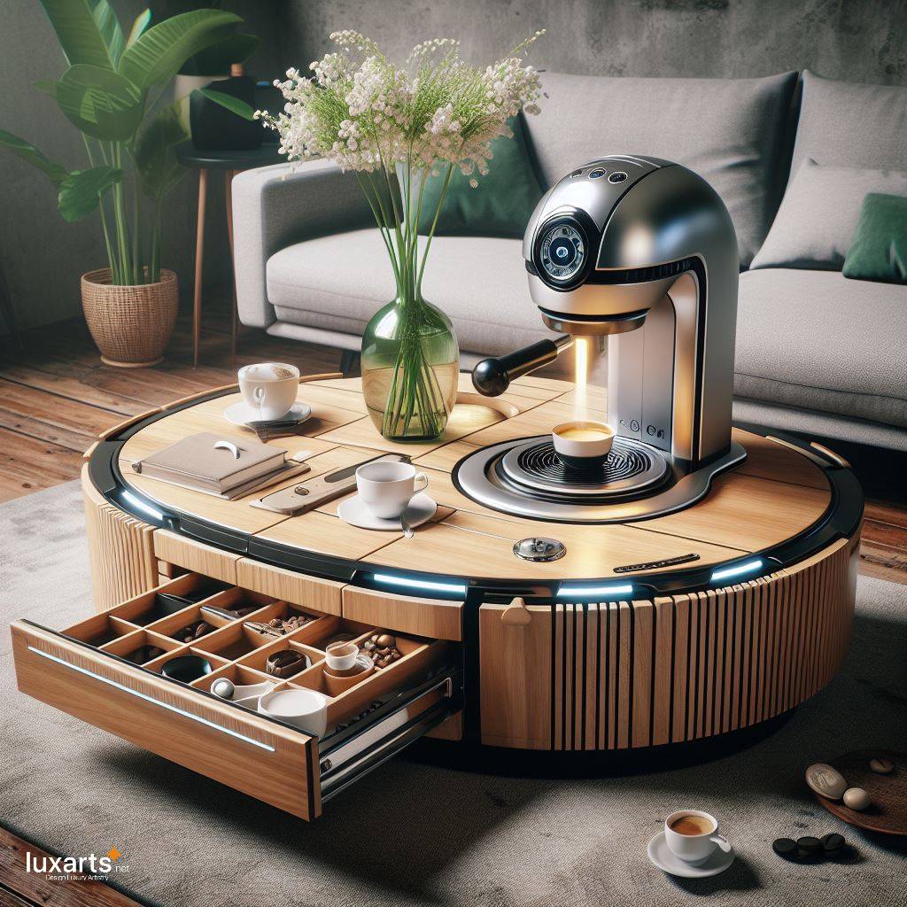 Coffee Tables with Built-In Coffee Makers: Blending Functionality and Style luxarts coffee tables with built in coffee makers 1