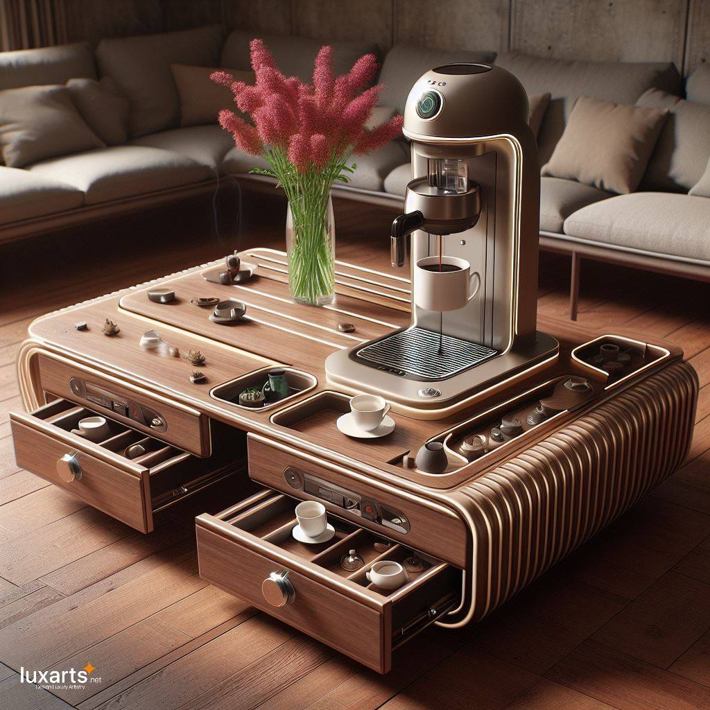 Coffee Tables with Built-In Coffee Makers: Blending Functionality and Style luxarts coffee tables with built in coffee makers 3
