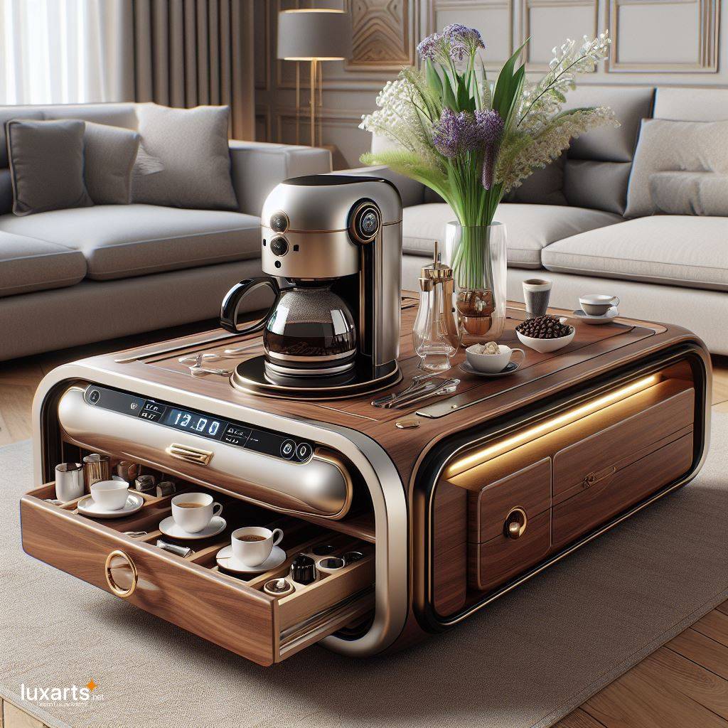 Coffee Tables with Built-In Coffee Makers: Blending Functionality and Style luxarts coffee tables with built in coffee makers 5