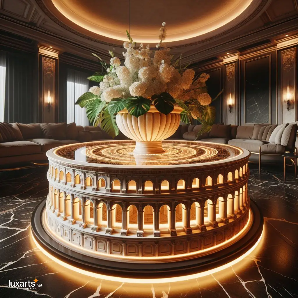 Roman Elegance: Colosseum-Shaped Coffee Table for Timeless Living Room Decor luxarts colosseum shaped coffee table 1