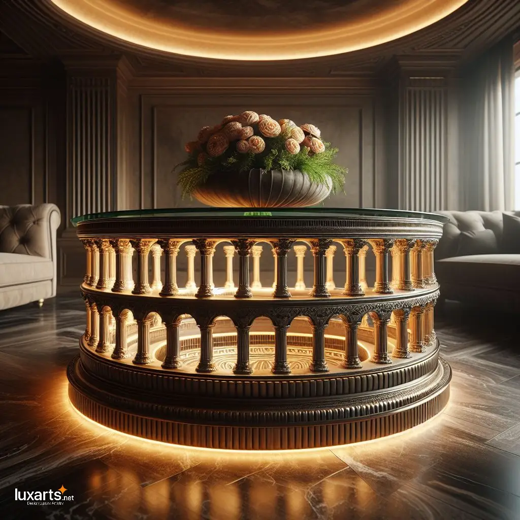 Roman Elegance: Colosseum-Shaped Coffee Table for Timeless Living Room Decor luxarts colosseum shaped coffee table 10