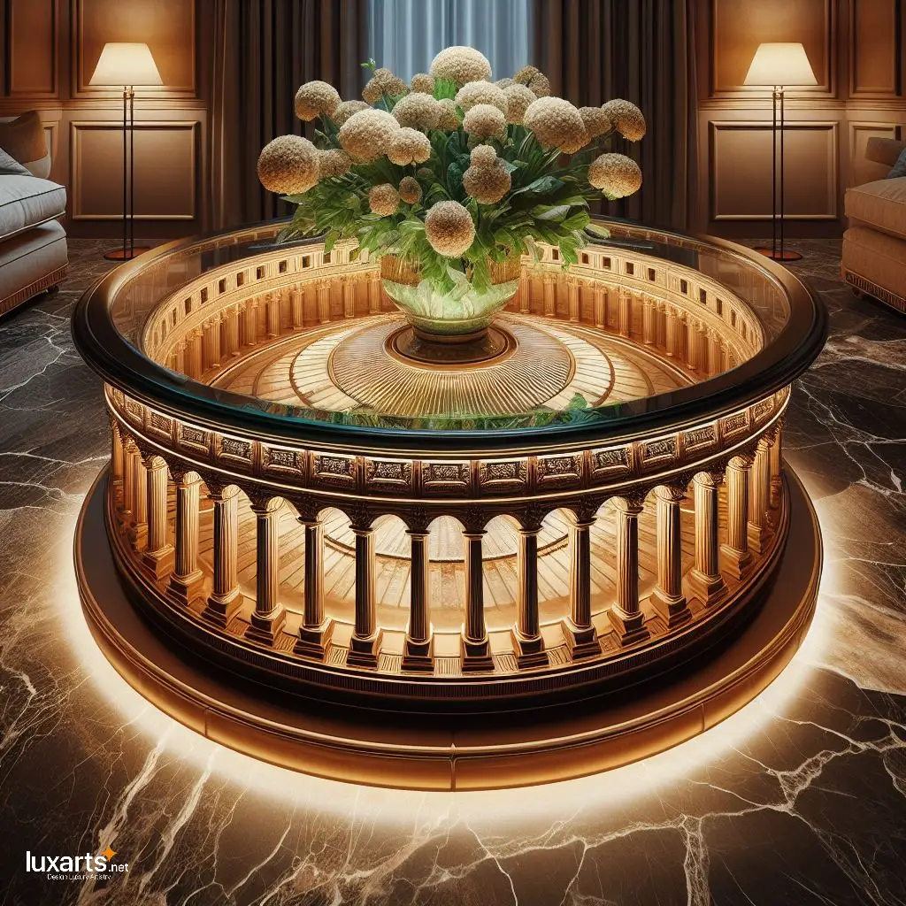 Roman Elegance: Colosseum-Shaped Coffee Table for Timeless Living Room Decor luxarts colosseum shaped coffee table 4