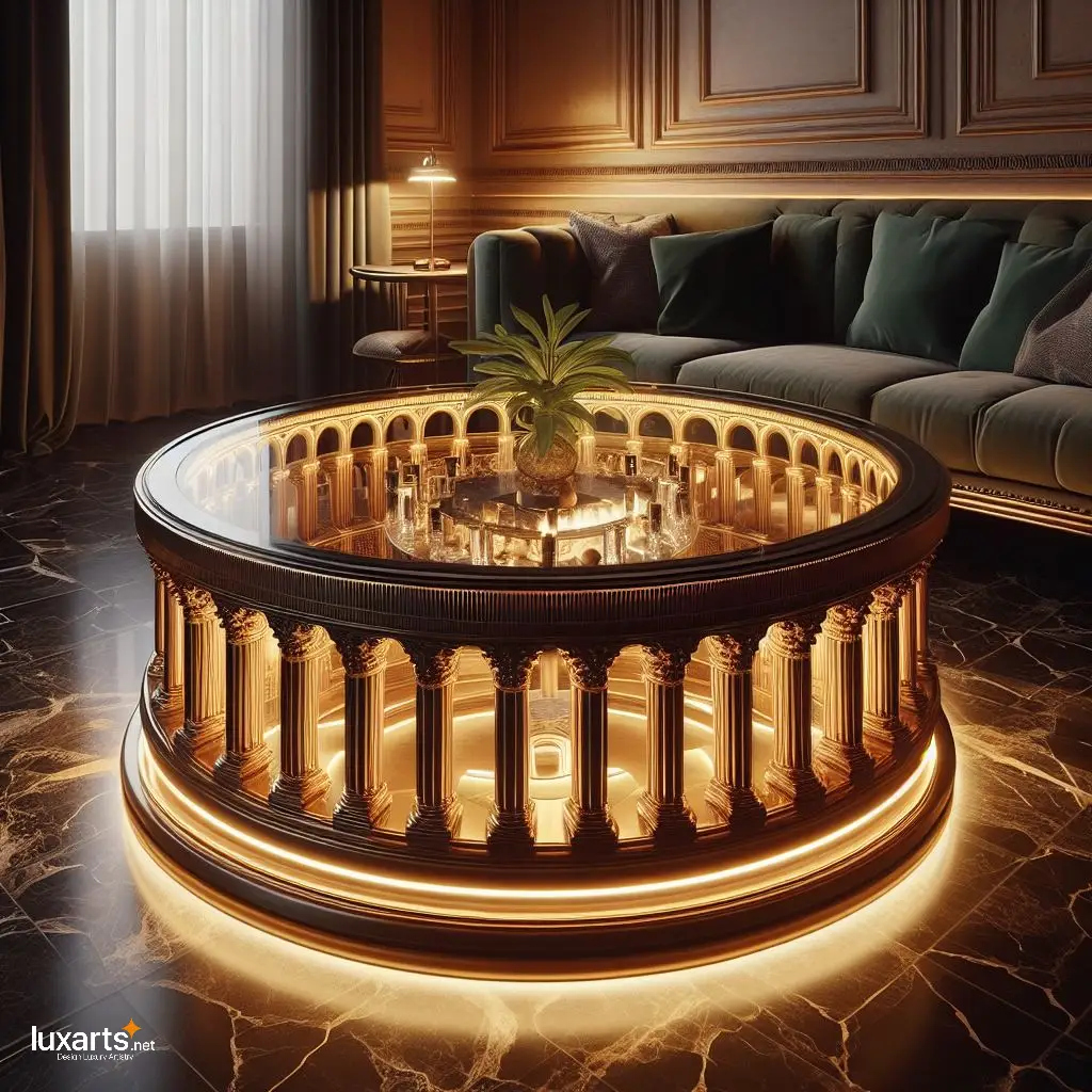 Roman Elegance: Colosseum-Shaped Coffee Table for Timeless Living Room Decor luxarts colosseum shaped coffee table 5