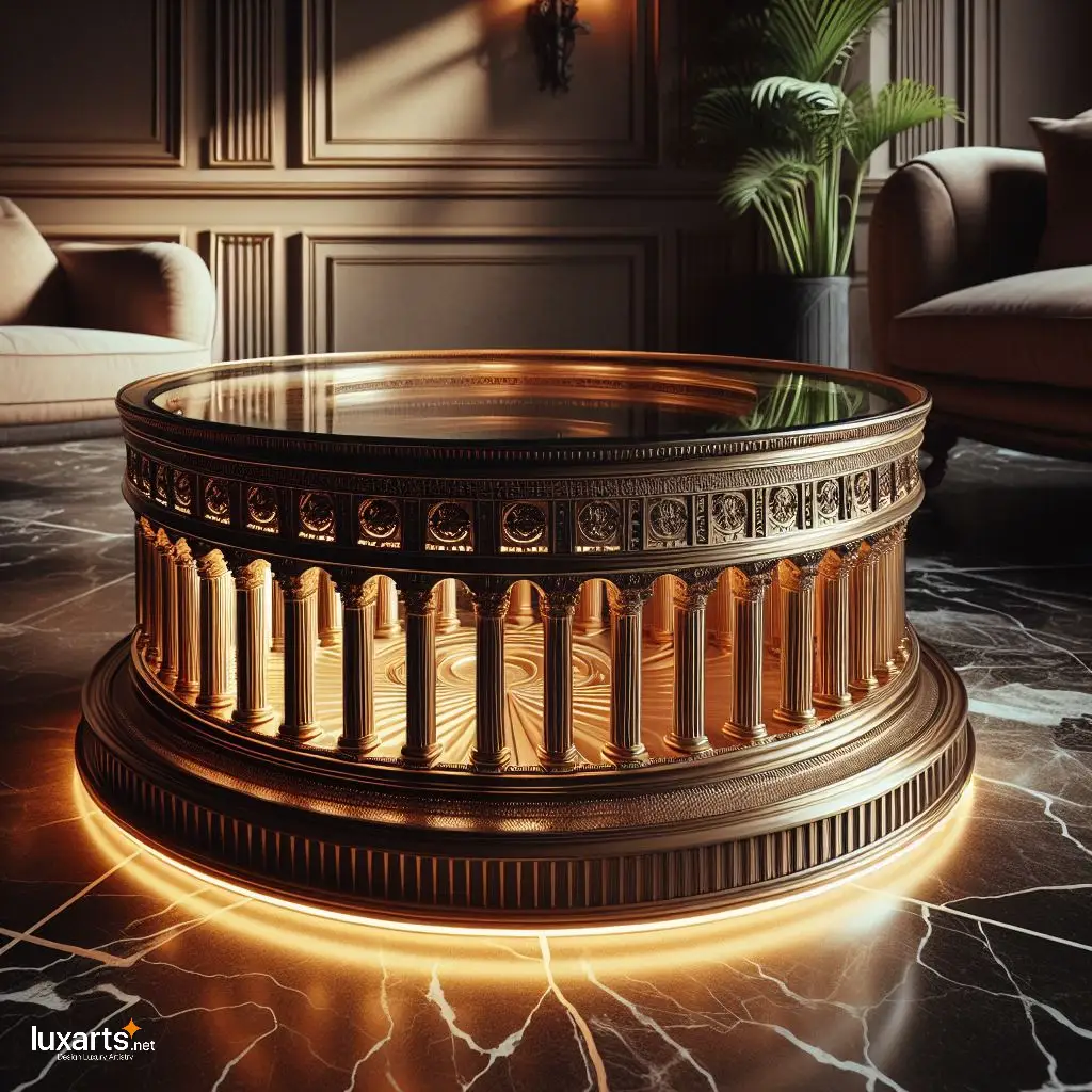 Roman Elegance: Colosseum-Shaped Coffee Table for Timeless Living Room Decor luxarts colosseum shaped coffee table 6