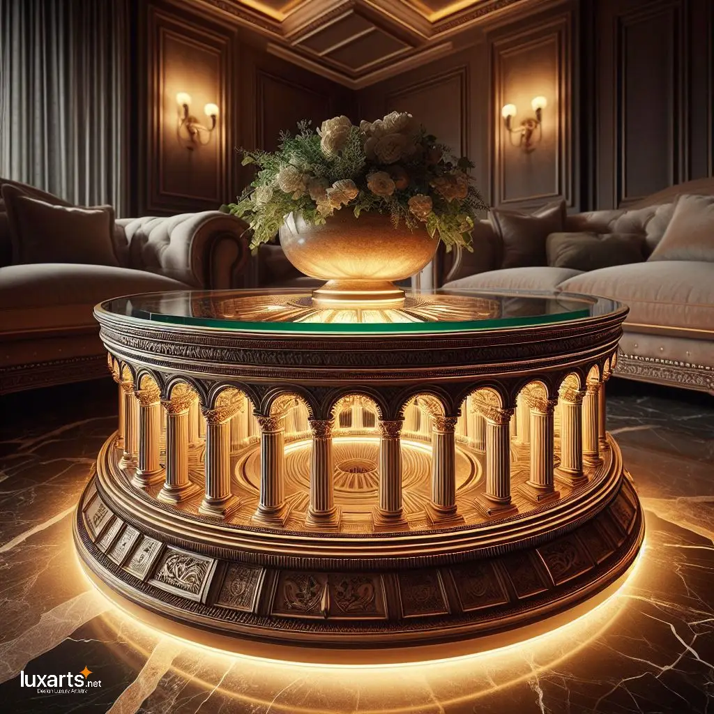 Roman Elegance: Colosseum-Shaped Coffee Table for Timeless Living Room Decor luxarts colosseum shaped coffee table 7