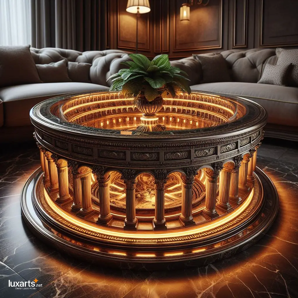 Roman Elegance: Colosseum-Shaped Coffee Table for Timeless Living Room Decor luxarts colosseum shaped coffee table 8