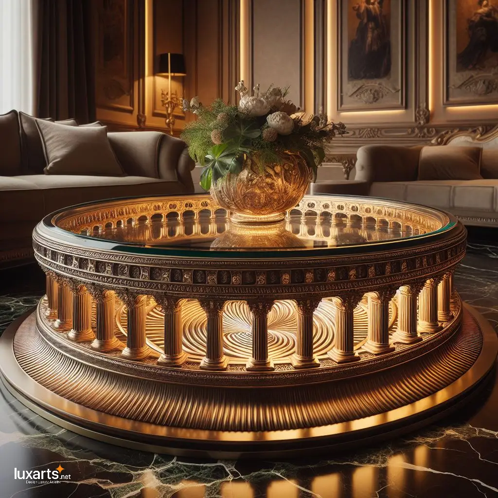 Roman Elegance: Colosseum-Shaped Coffee Table for Timeless Living Room Decor luxarts colosseum shaped coffee table 9