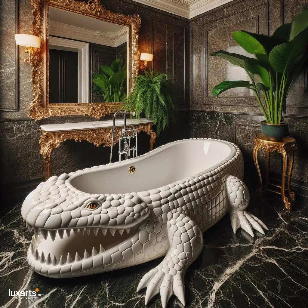 Crocodile Shaped Bathtub: Luxury Bathing with a Wild Twist luxarts crocodile bathtub 11