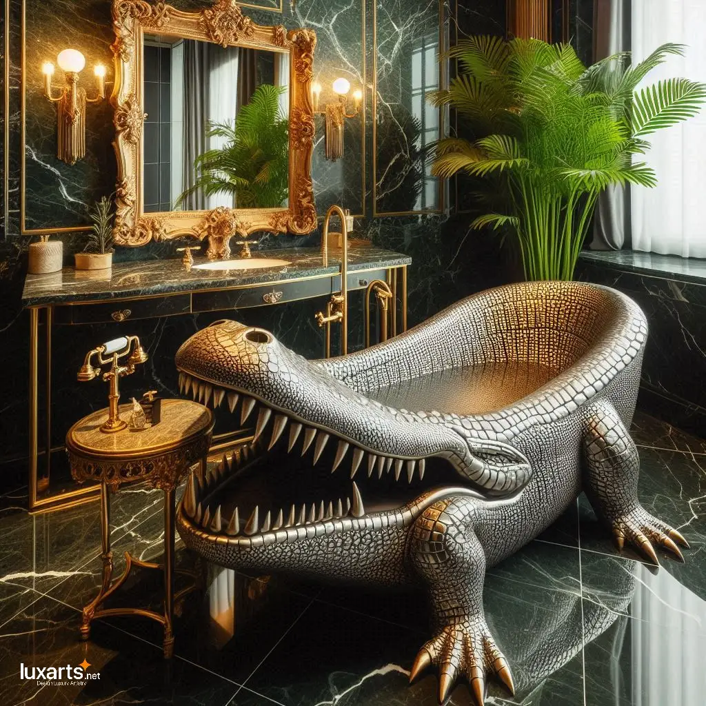 Crocodile Shaped Bathtub: Luxury Bathing with a Wild Twist luxarts crocodile bathtub 9