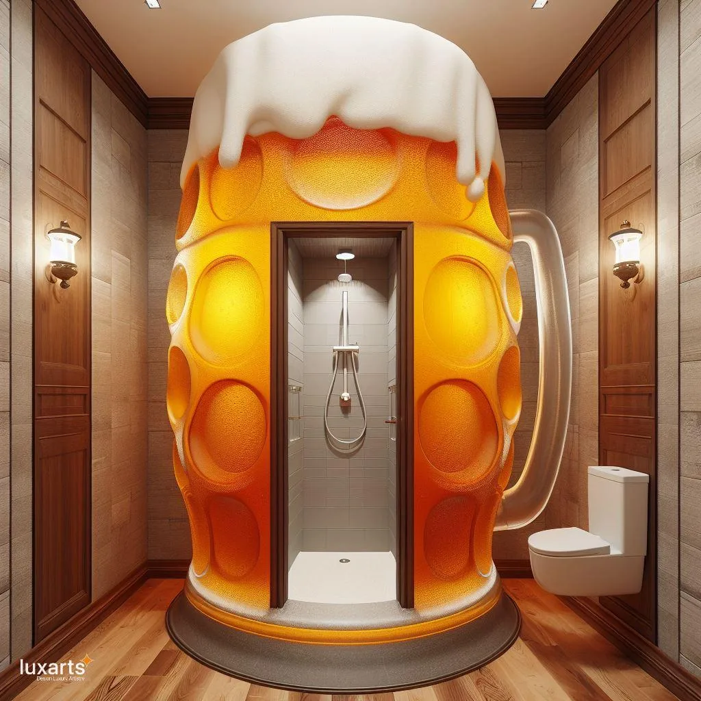 Brews & Bliss: Cup of Beer-Shaped Standing Bathroom for Hoppy Relaxation luxarts cup of beer shaped standing bathroom 0 jpg