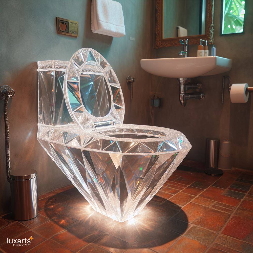 Elevate Your Bathroom Experience: The Diamond Shaped Toilet luxarts diamond toilet 1