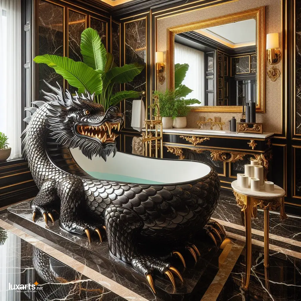 Dragon-Shaped Bathtub for Mythical Bathing Experiences luxarts dragon bathtub 10