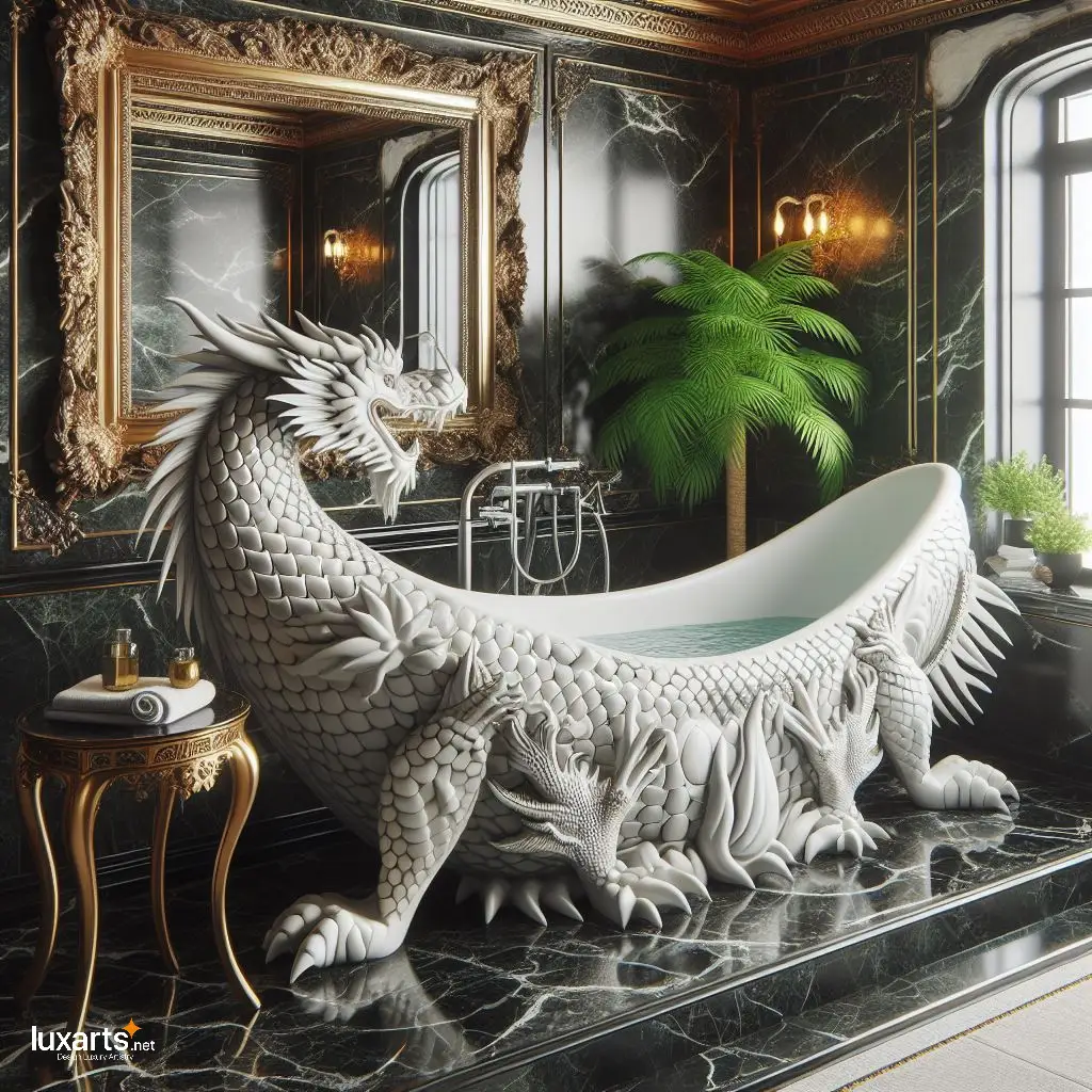 Dragon-Shaped Bathtub for Mythical Bathing Experiences luxarts dragon bathtub 2