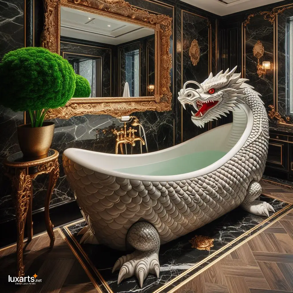 Dragon-Shaped Bathtub for Mythical Bathing Experiences luxarts dragon bathtub 3