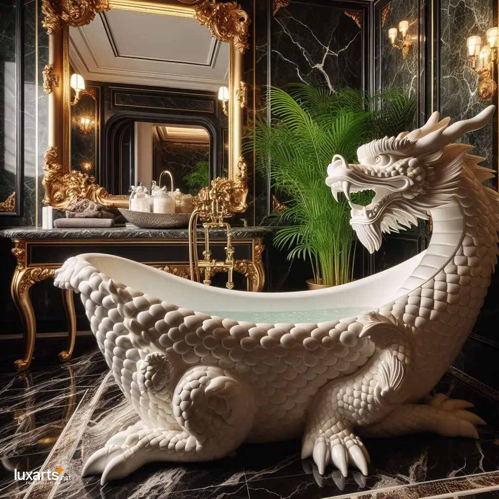 Dragon-Shaped Bathtub for Mythical Bathing Experiences luxarts dragon bathtub 4