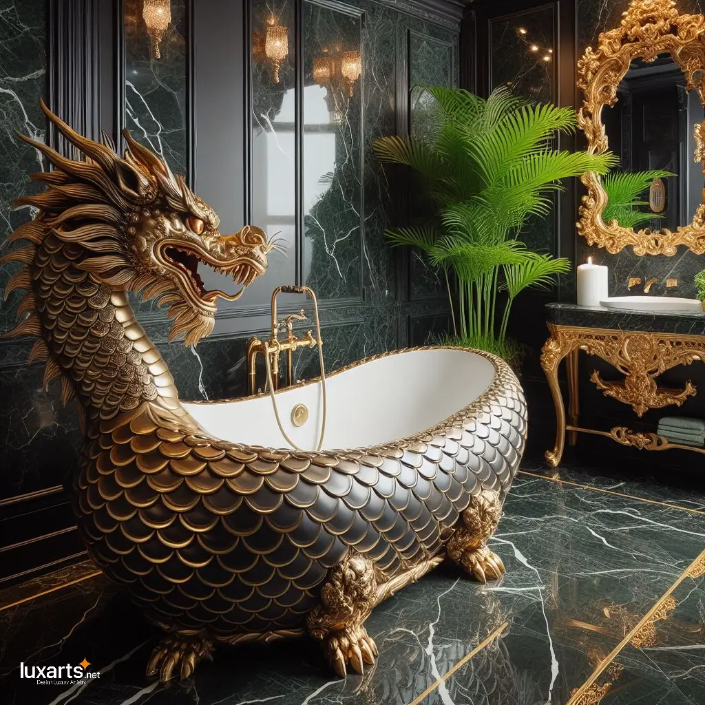 Dragon-Shaped Bathtub for Mythical Bathing Experiences luxarts dragon bathtub 5