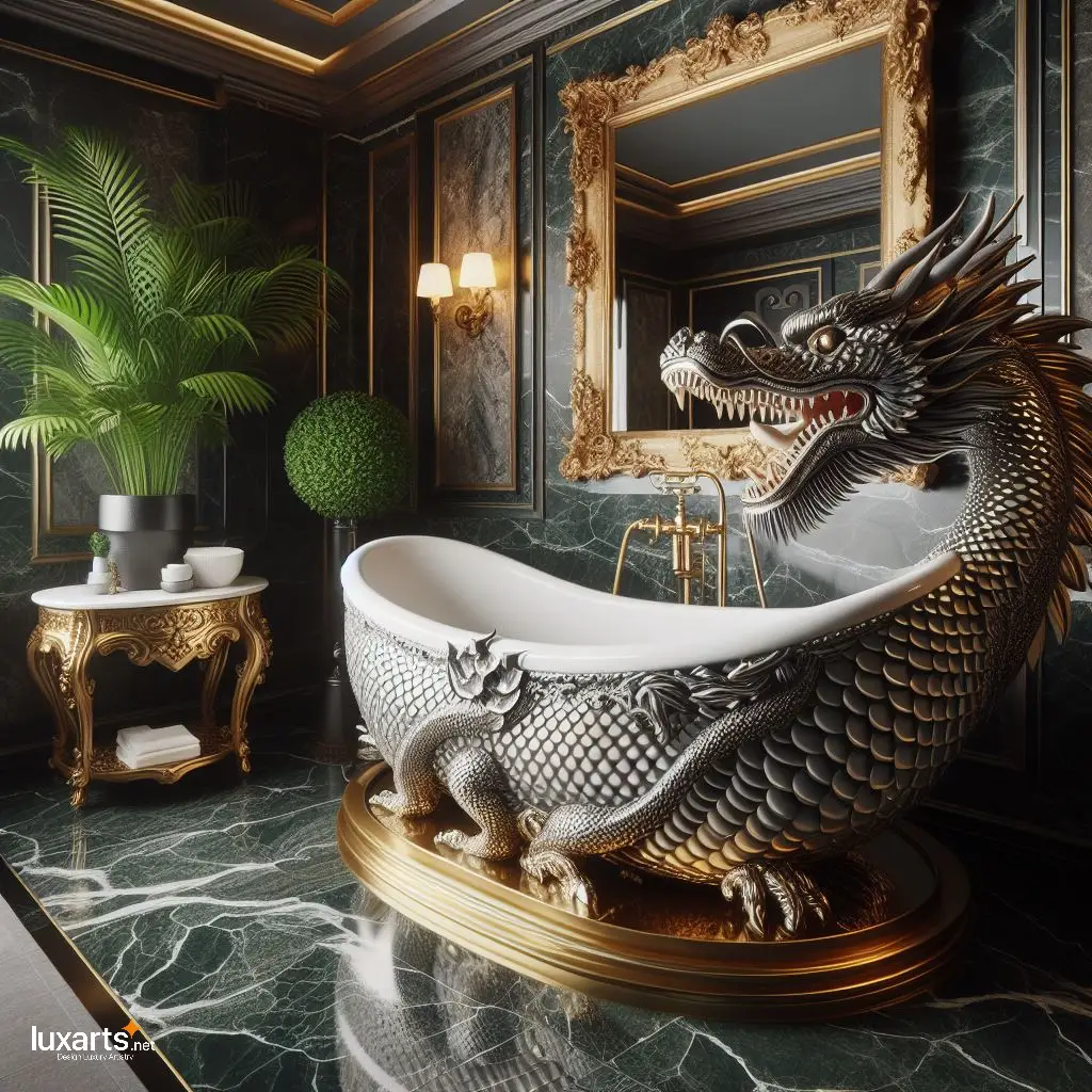 Dragon-Shaped Bathtub for Mythical Bathing Experiences luxarts dragon bathtub 6