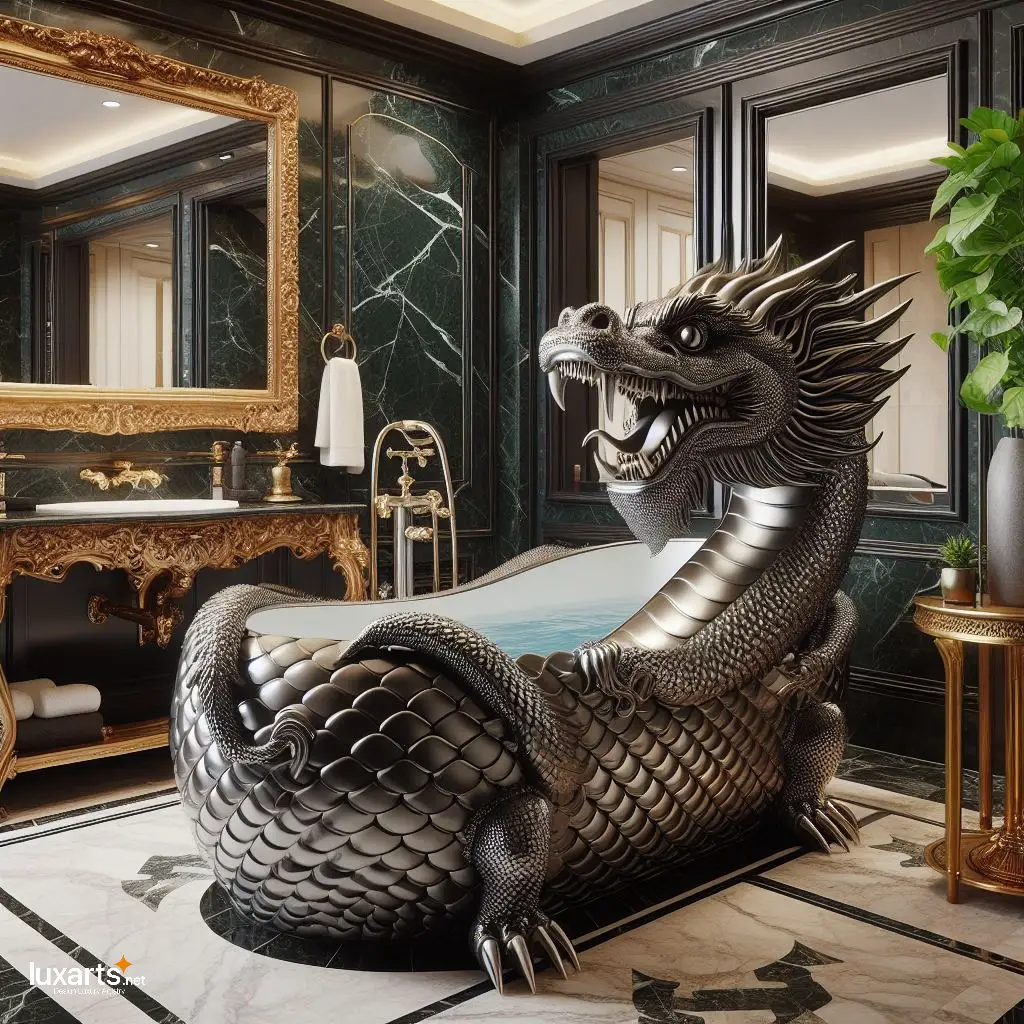 Dragon-Shaped Bathtub for Mythical Bathing Experiences luxarts dragon bathtub 7
