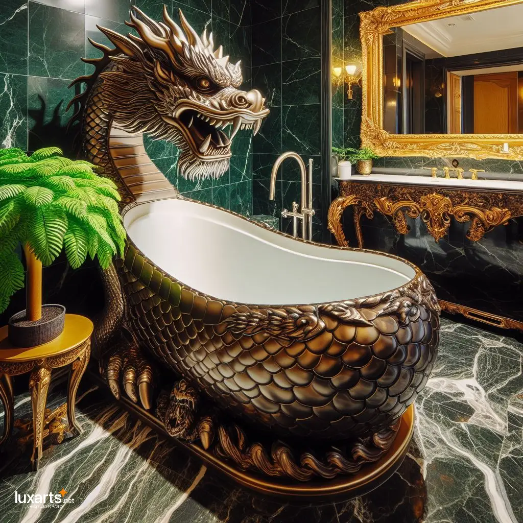Dragon-Shaped Bathtub for Mythical Bathing Experiences luxarts dragon bathtub 8