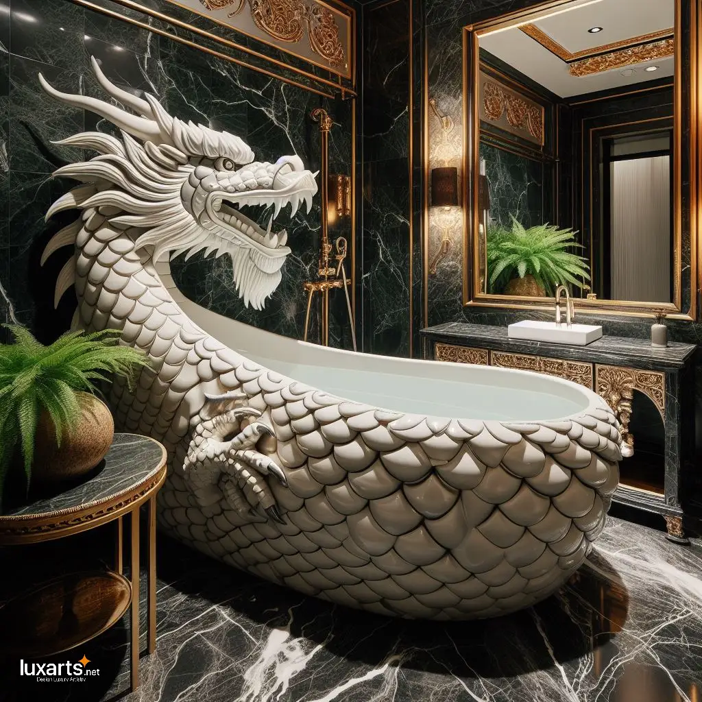 Dragon-Shaped Bathtub for Mythical Bathing Experiences luxarts dragon bathtub 9