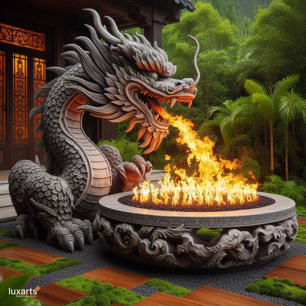 Ignite Your Outdoor Oasis: Dragon-Shaped Patio Fire Tables for Mythical Gatherings luxarts dragon patio fire tables 2