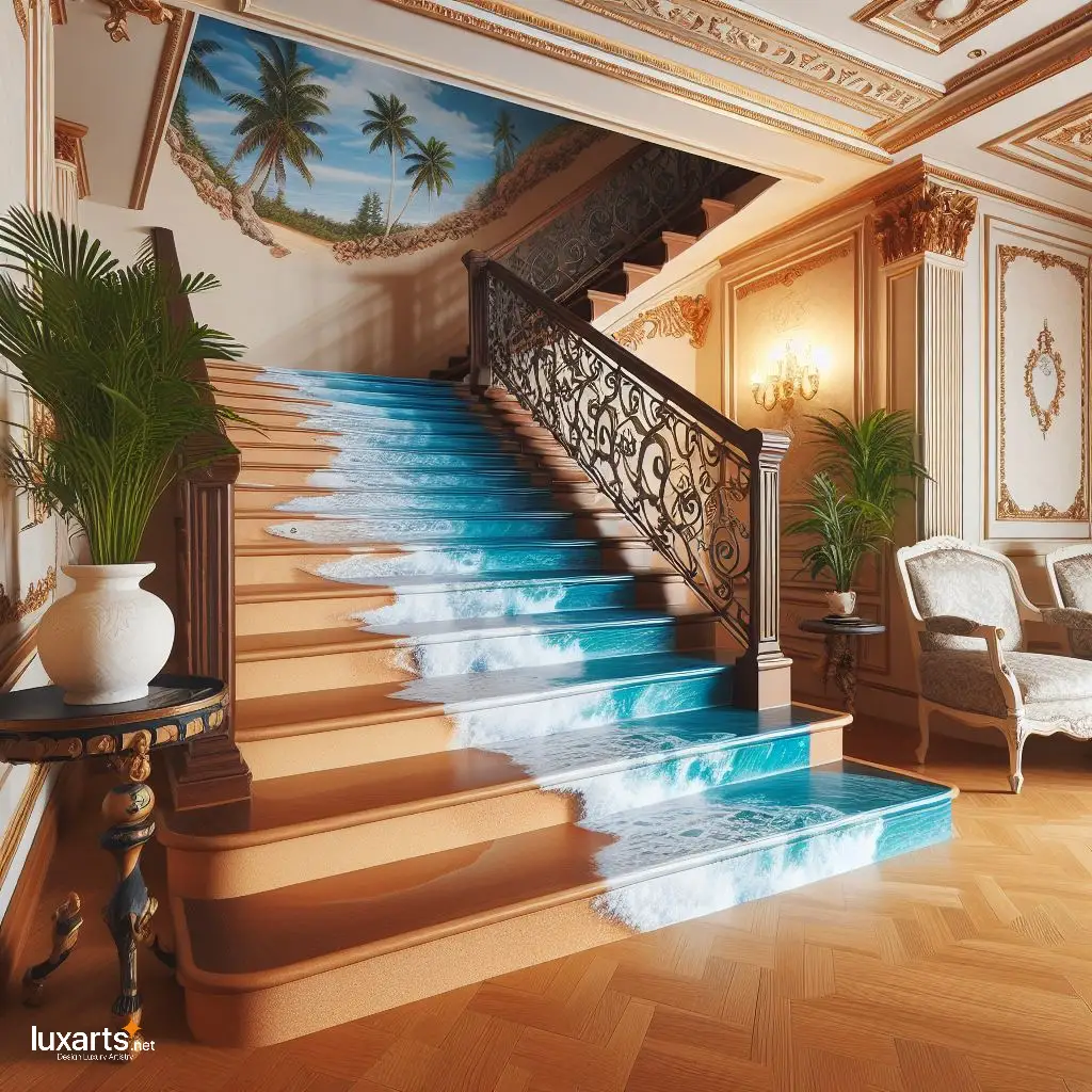 Epoxy Beach Stairs: Bringing the Shoreline Home luxarts epoxy beach stairs 1