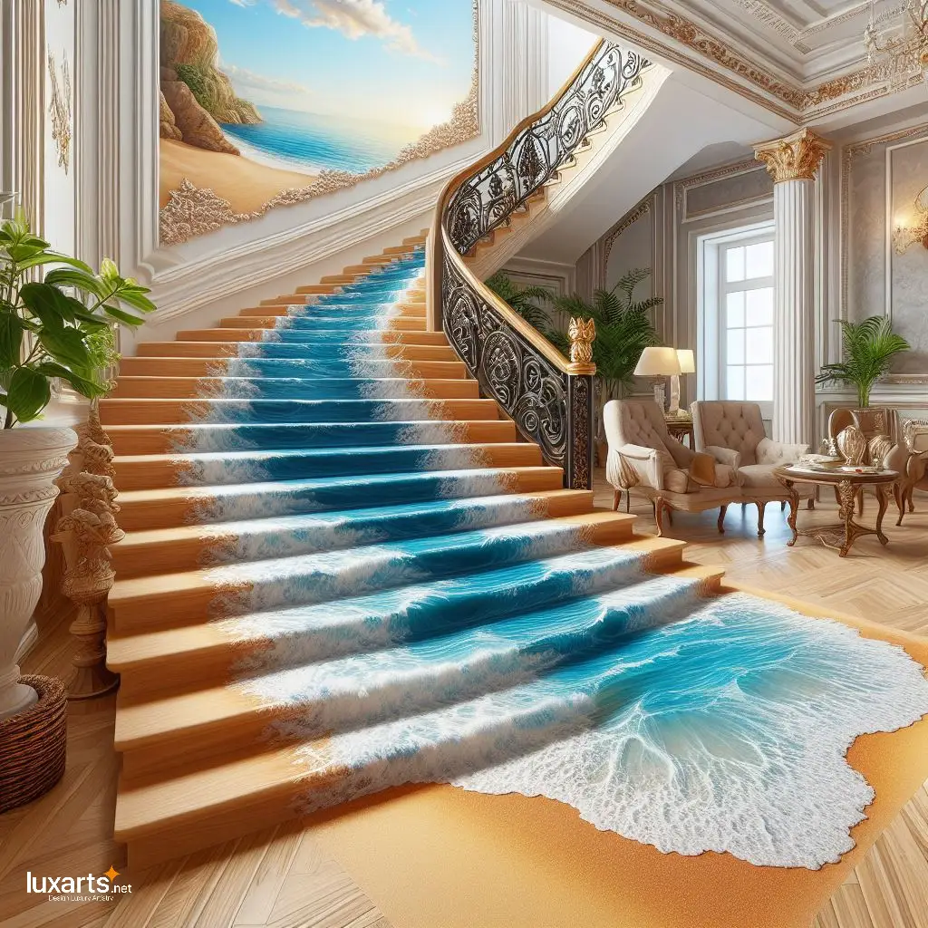 Epoxy Beach Stairs: Bringing the Shoreline Home luxarts epoxy beach stairs 10