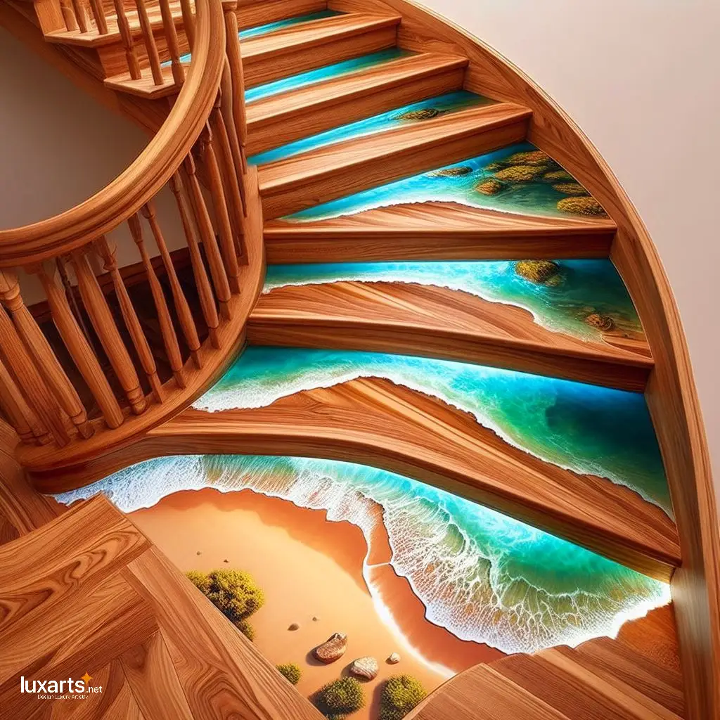 Epoxy Beach Stairs: Bringing the Shoreline Home luxarts epoxy beach stairs 12