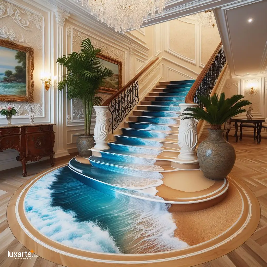 Epoxy Beach Stairs: Bringing the Shoreline Home luxarts epoxy beach stairs 2