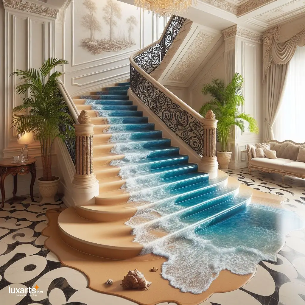 Epoxy Beach Stairs: Bringing the Shoreline Home luxarts epoxy beach stairs 3