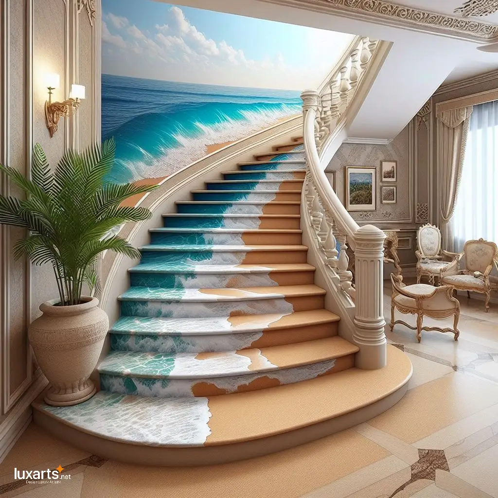 Epoxy Beach Stairs: Bringing the Shoreline Home luxarts epoxy beach stairs 4