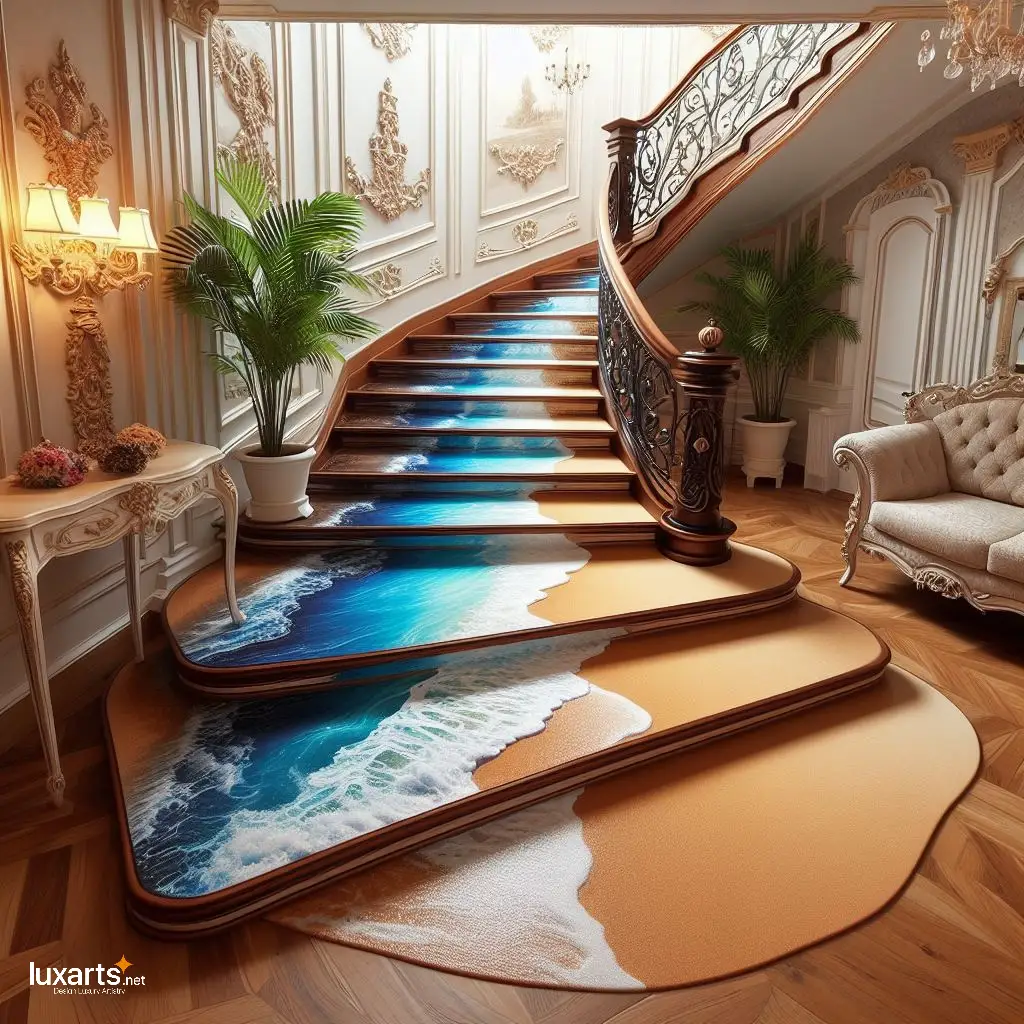 Epoxy Beach Stairs: Bringing the Shoreline Home luxarts epoxy beach stairs 6