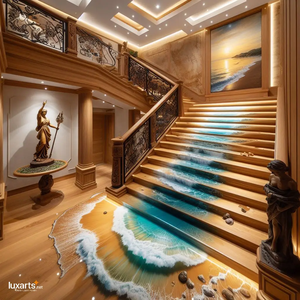 Epoxy Beach Stairs: Bringing the Shoreline Home luxarts epoxy beach stairs 8