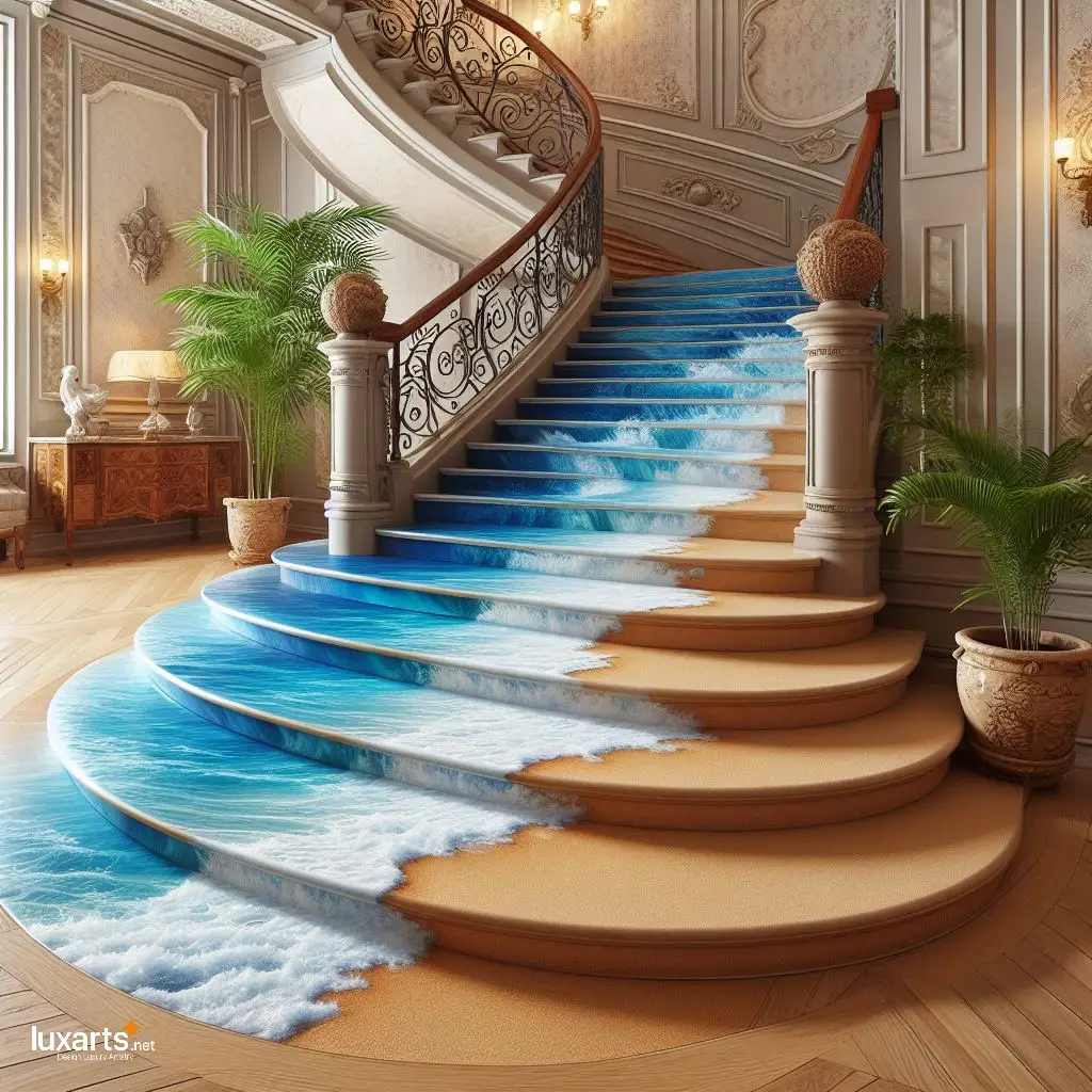 Epoxy Beach Stairs: Bringing the Shoreline Home luxarts epoxy beach stairs 9