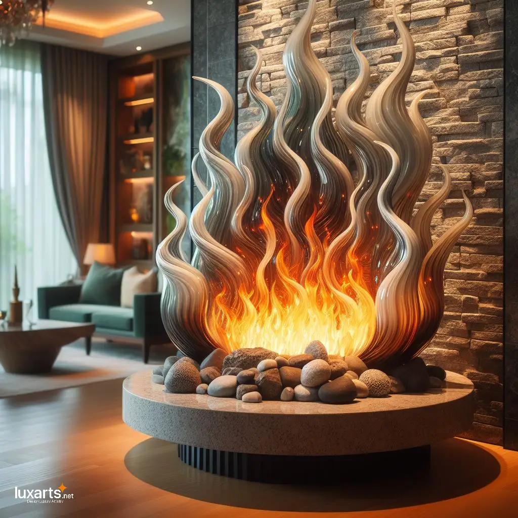 Mesmerizing Ambiance: Glass Flames Fireplace for Modern Elegance luxarts flames glass fireplace 1